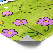 Cartoon-Hase mit Karotte Poster (Ecke)