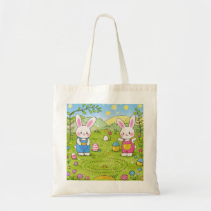 Cartoon-Hase mit Karotte Tragetasche