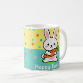 Cartoon-Hase mit Karottenpolka Kaffeetasse (VorderseiteRechts)