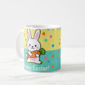 Cartoon-Hase mit Karottenpolka Kaffeetasse (Vorderseite Links)