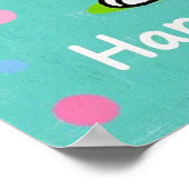 Cartoon-Hase mit Karottenpolka Poster (Ecke)