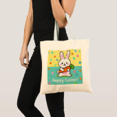 Cartoon-Hase mit Karottenpolka Tragetasche (Vorderseite (Produkt))