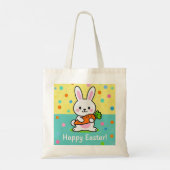 Cartoon-Hase mit Karottenpolka Tragetasche (Rückseite)