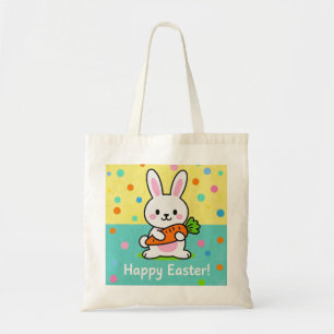 Cartoon-Hase mit Karottenpolka Tragetasche