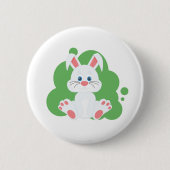 Cartoon-Hasen-Glanz Button (Vorderseite)
