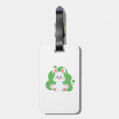 Cartoon-Hasen-Glanz Gepäckanhänger (Rückseite vertikal)