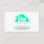 Cartoon Haus Haushaltshilfe Reinigungsdienste blau Visitenkarte (Vorderseite)