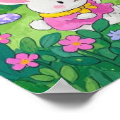 Cartoon-Häuschen, die Eier in einem Garten verstec Poster (Ecke)