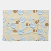 Cartoon Heißluftballons und Wolken Kindermuster Geschirrtuch (Horizontal)