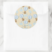 Cartoon Heißluftballons und Wolken Kindermuster Runder Aufkleber (Tasche)