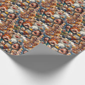 Cartoon-Helden in Probe-Skript Geschenkpapier (Ecke)