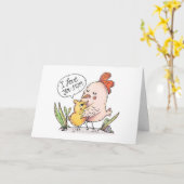 Cartoon Hen and chick Mothers Day Card Karte (Gelbe Blume)