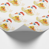 Cartoon-Henne und Huhn Geschenkpapier (Ecke)