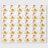 Cartoon-Henne und Huhn Geschenkpapier (Flach)