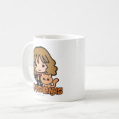 Cartoon Hermione und Crookshanks Kaffeetasse (Vorderseite Links)