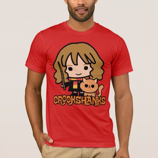 Cartoon Hermione und Crookshanks T-Shirt (Vorderseite)