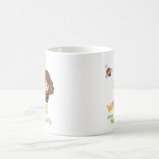 Cartoon Hermione und Ron Wingardium Leviosa Zauber Kaffeetasse (Mittel)