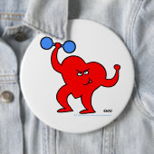 Cartoon Herz Fitness Instructor Personal Trainer Button (Beispiel)