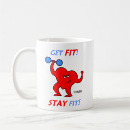 Cartoon Herz Fitness Trainer Aerobic Instructor Kaffeetasse