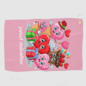 Cartoon Herzlich Willkommen im Valentinstag Golfhandtuch (Horizontal)