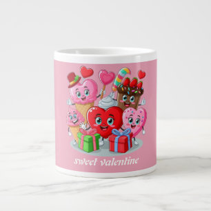 Cartoon Herzlich Willkommen im Valentinstag Jumbo-Tasse