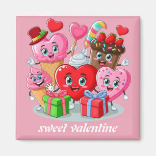 Cartoon Herzlich Willkommen im Valentinstag Magnet