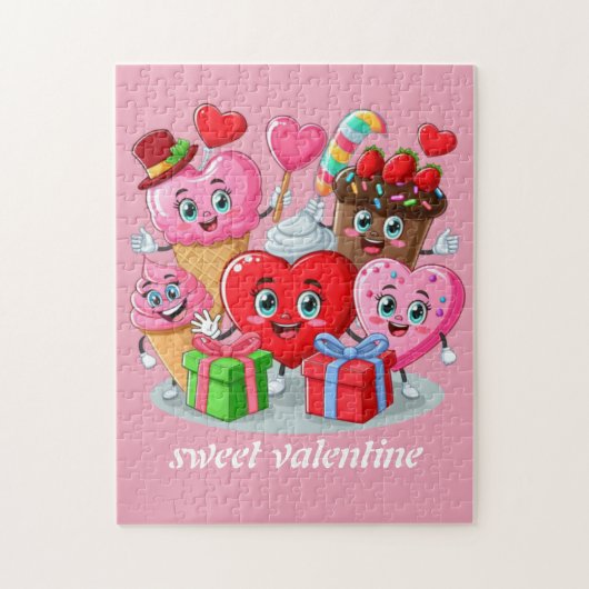 Cartoon Herzlich Willkommen im Valentinstag Puzzle (Vertikal)
