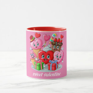 Cartoon Herzlich Willkommen im Valentinstag Tasse