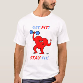 Cartoon Herzübungen Fitness Motivation Sprichwort T-Shirt