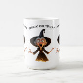 Cartoon Hexe "Trick or Treat" Kaffeetasse (Mittel)