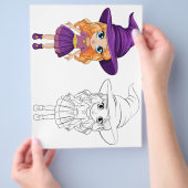 Cartoon-Hexenfarbseite Flyer (Hand)