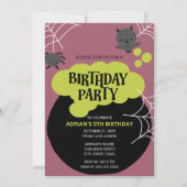 Cartoon Hexs Cauldron Halloween-Party Einladung (Vorderseite)