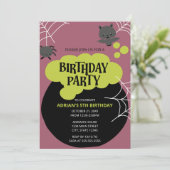 Cartoon Hexs Cauldron Halloween-Party Einladung (Stehend Vorderseite)