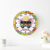 Cartoon Hippie-Uhr Große Wanduhr (Zuhause)