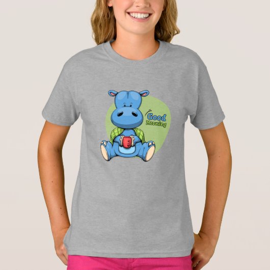 Cartoon Hippo | Kinder T-Shirt (Vorderseite)