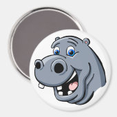 Cartoon Hippo Magnet (Vorderseite/Rückseite)