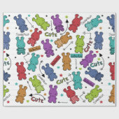 Cartoon Hippo Muster Geschenkpapier (Flach)