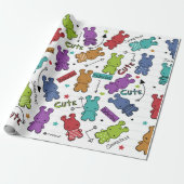 Cartoon Hippo Muster Geschenkpapier (Ungerollt)