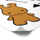Cartoon Hippo Muster Poster (Ecke)