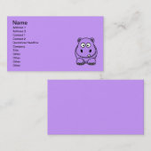 Cartoon-Hippo niedlich ansprechend freundlich lila Visitenkarte (Vorne/Hinten)