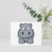 Cartoon Hippo Postkarte (Stehend Vorderseite)