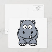 Cartoon Hippo Postkarte (Vorne/Hinten)
