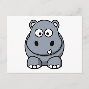 Cartoon Hippo Postkarte
