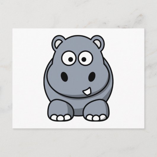 Cartoon Hippo Postkarte (Vorderseite)