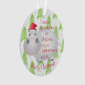 Cartoon Hippopotamus Hippo Weihnachten Weihnachten Ornament (Vorderseite)