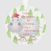 Cartoon Hippopotamus Hippo Weihnachten Weihnachten Ornament (Rückseite)