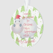 Cartoon Hippopotamus Hippo Weihnachten Weihnachten Ornament (Vorderseite)