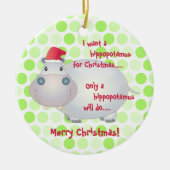 Cartoon Hippopotamus Weihnachtsschmuck (Vorne)