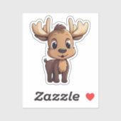 Cartoon-Hirschdarstellung Aufkleber (Blatt)