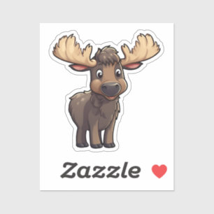 Cartoon-Hirschdarstellung Aufkleber